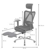 thumbnail of SIHOO sedia da ufficio sedia da scrivania, ergonomica, supporto lombare regolabile, portata 150 kg ~ con poggiapiedi, nero