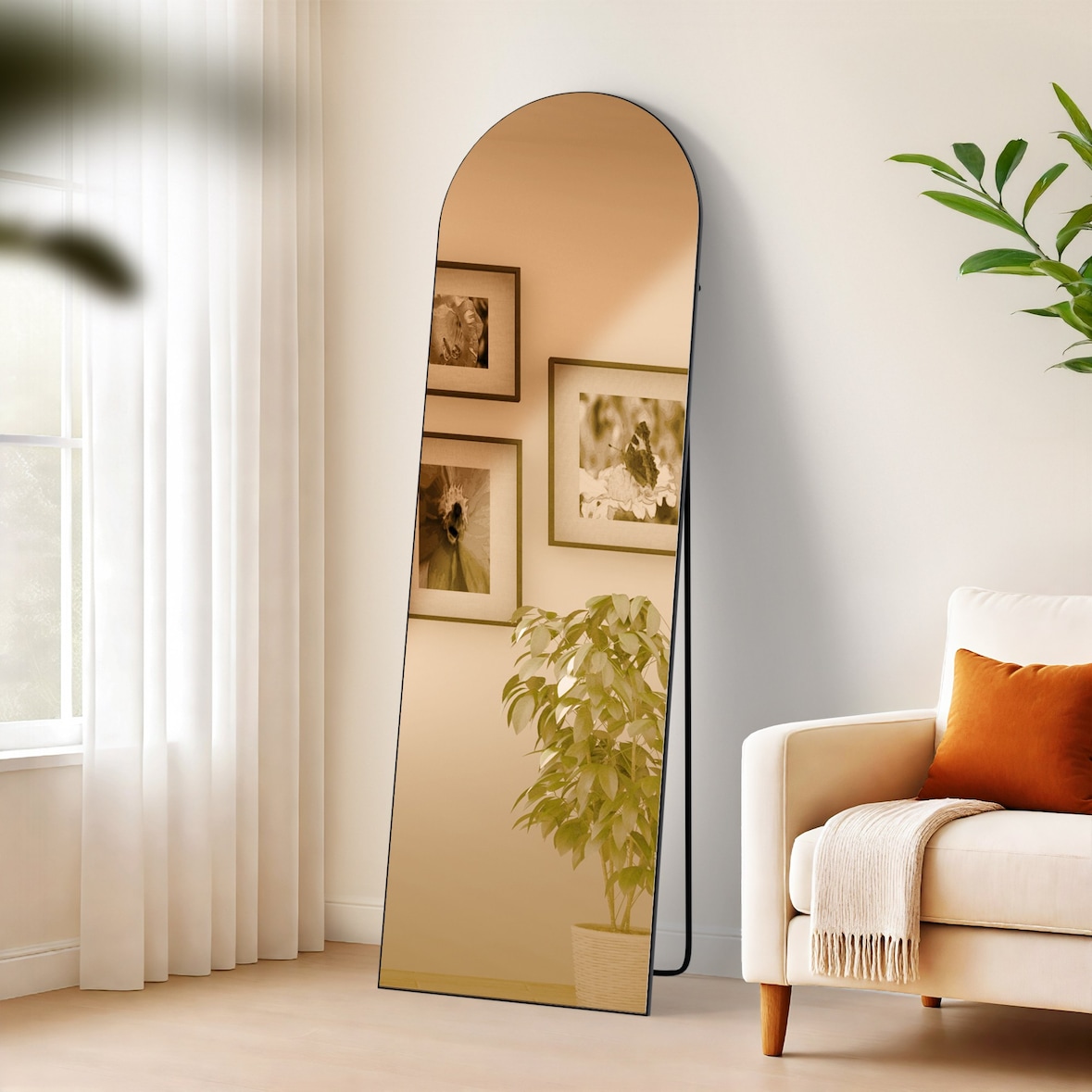 Rétroviseur Moline Noir-mat/160x50 cm