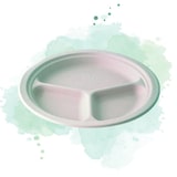 thumbnail of ECOLOMIQUE - 50 Pcs - Assiette ronde blanche en pulpe 3 compartiments Diam: 26,2 cm 26,2 x 26,2 x 2,6 cm - ECO210APU26C