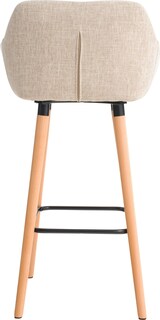 thumbnail of Décoshop26 - Lounge-Barhocker x1 skandinavisches Design cremefarbener Stoffsitz Holzbeine Metallfußstütze 10_0004922
