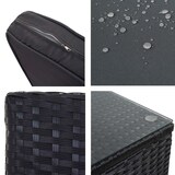 thumbnail of Poly-rattan set HWC-D21, balkon/tuin/lounge set Zitgroep, opbergvak ~ antraciet, donkergrijze kussens