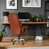 thumbnail of Bureaustoel PRADO echt leder, Bruin hjh OFFICE