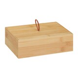 thumbnail of Relaxdays Aufbewahrungsbox mit Deckel, Bambus Kasten, Deko, für Utensilien, Allzweckkiste, klein, HBT: 7x22x15 cm, natur