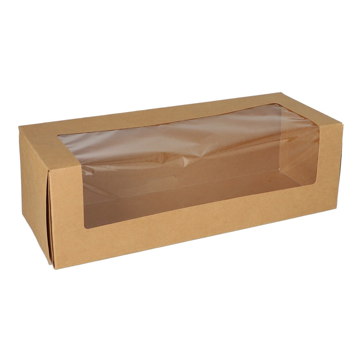 PAPSTAR, Gebaksdozen met deksel hoekig 10 cm x 32 cm x 12 cm met PLA venster