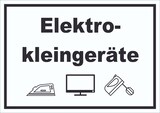 thumbnail of Elektrokleingeräte Mülltrennung Schild Text Symbol Haushaltsgerät waagerecht A0 (841x1189mm)