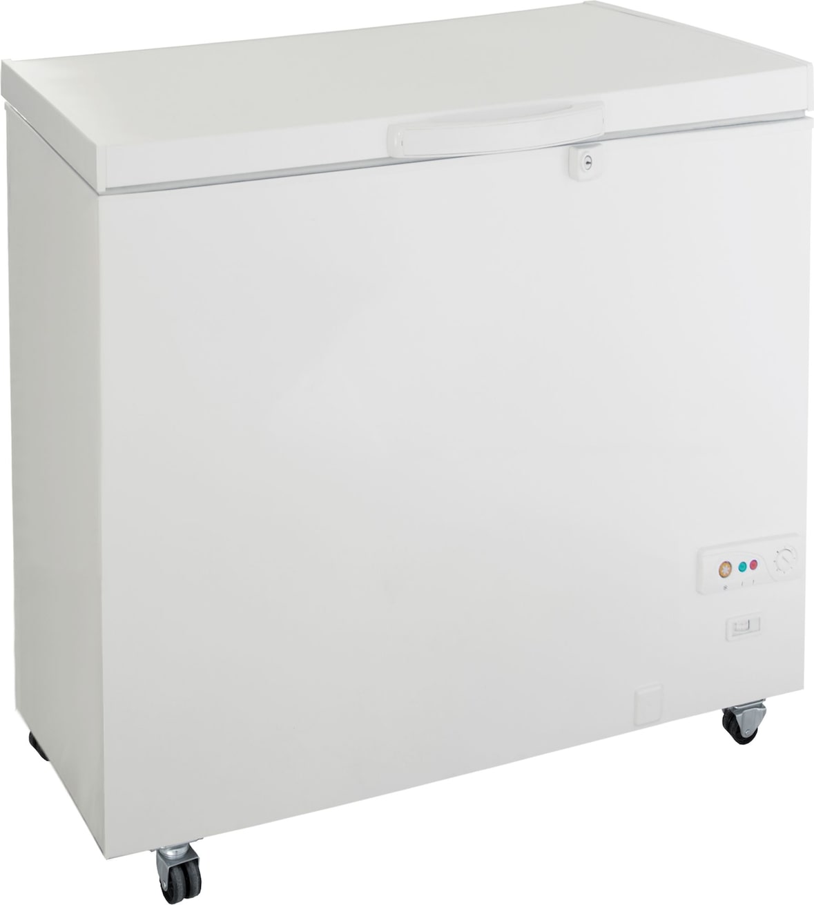 Truhe-Gefrierschrank mit Klapptür, Innenfläche gehämmertes Aluminium, Isolierung 60 mm, -18°C/-24°C. Modell FR300PSK