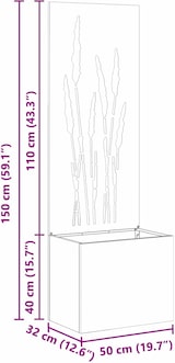 thumbnail of vidaXL Blumentopf mit dekorativem Paneel Weiß 50 x 140 cm