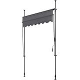 thumbnail of Klemmmarkise mit Handkurbel, höhenverstellbar - 150 x 180 cm, schwarz/grau