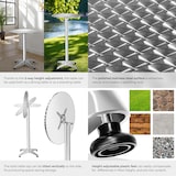 thumbnail of tectake Aluminium Bistrotisch Ø60cm klappbar höhenverstellbar  Grau