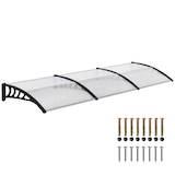 thumbnail of Tejadillo de Protección 303x96 cm Marquesina Exterior para Puertas y Ventanas contra Sol y Lluvia con Soportes de PP y Regleta de Aleación de Aluminio