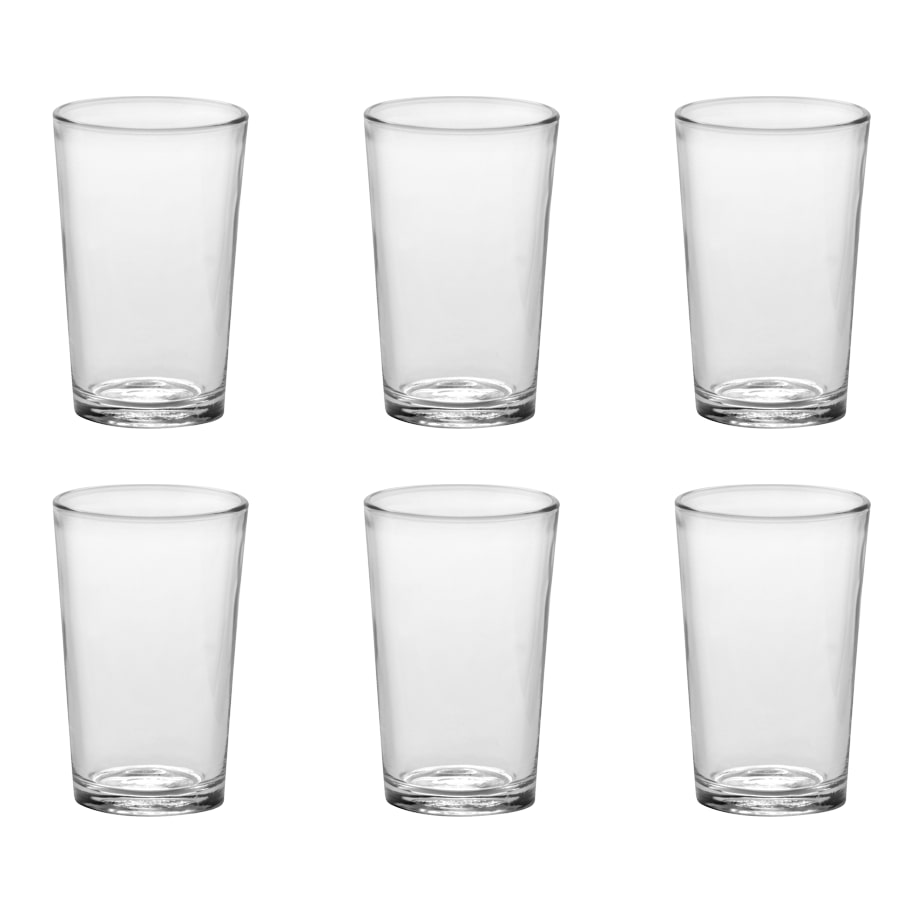 6 x Wasserglas, Trinkglas, Hartglas, transparent, 20cl, Ø 6.5cm, Höhe:10.5cm