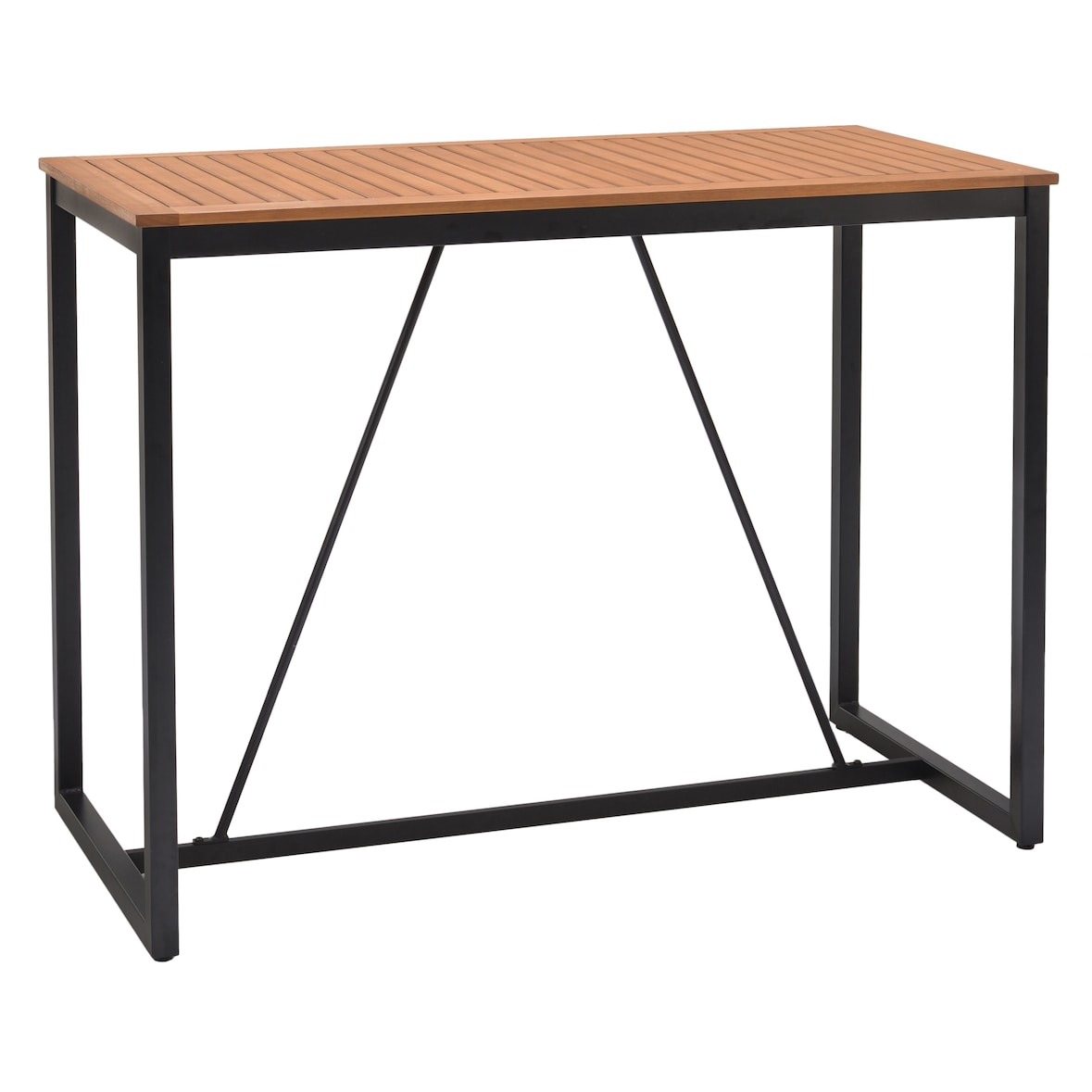 METRO PROFESSIONAL Gastro Stehtisch Lynx, Alu/Eukalyptus, 142 x 70 cm, rechteckig, schwarz