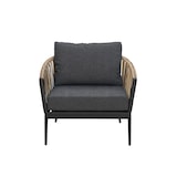 thumbnail of METRO Professional Set de terrasse TRIBU  4 pièces, aluminium / rotin PE, 1 x banquette 2 places, 2 fauteuils, 1 table, gris foncé