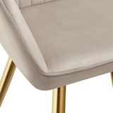 thumbnail of tectake Chaise de salle à manger aspect velours matelassé taupe/or - 405719