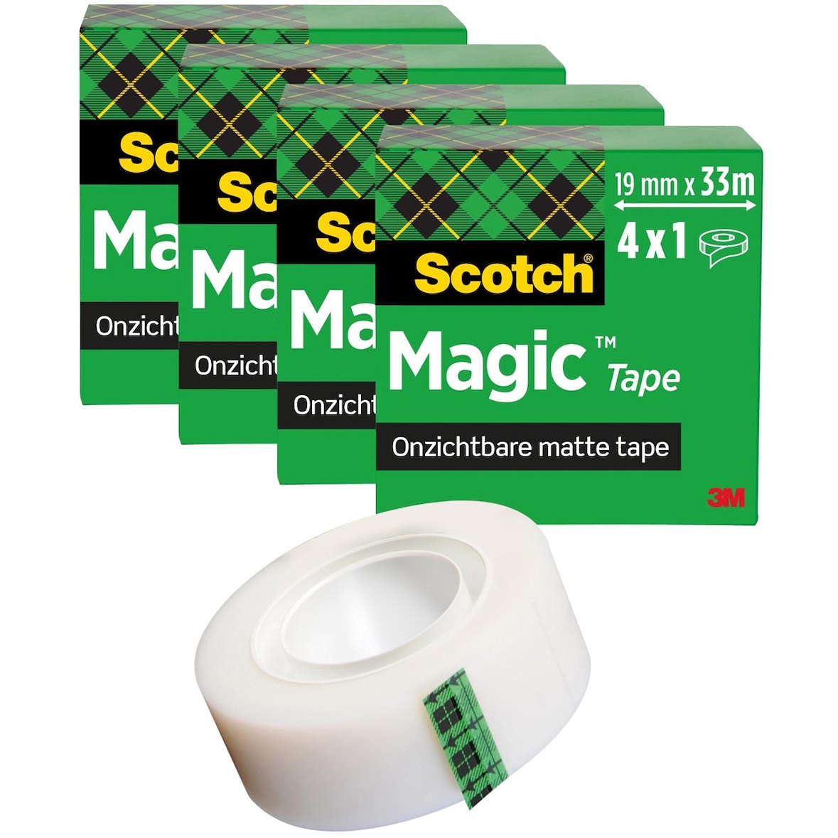SCOTCH Lot de 4 rubans Magic 810 19mmx33mm