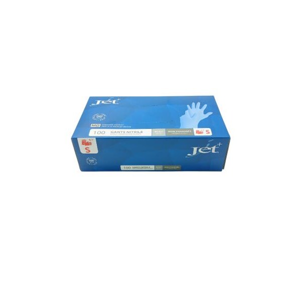 Boite de 100 gants nitriles non poudrés 6-7 taille S