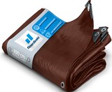 thumbnail of Abdeckplane 80 g/m² (10 x 12 m, Braun) wasserdichte Plane mit Ösen - Gewebeplane Schutzplane