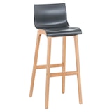 thumbnail of Décoshop26 - Tabouret de bar design scandinave x1 structure de 4 pieds en bois assise en plastique gris 10_0004944