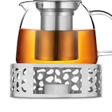 thumbnail of Intirilife Teekannen Wärmer in SILBER - 15 x 5 cm - Gemusterter Edelstahl Tee Stövchen für hitzebeständige Teekannen Edelstahl Teewärmer