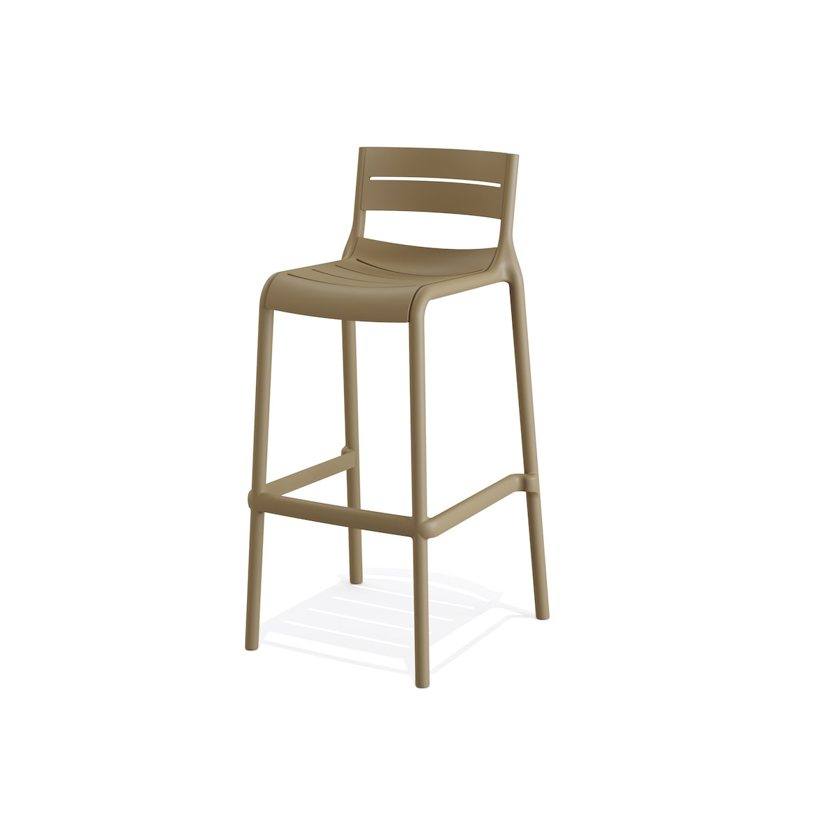 Tabouret de bar empilable en polypropylène Sable 49x49x100cm (Lot de 4) - Feros