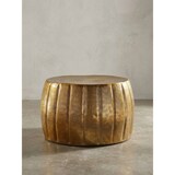 thumbnail of Couchtisch 60x36x60 cm Aluminium Gold Beistelltisch orientalisch rund, Flacher Sofatisch Metall, Design Wohnzimmertisch modern, Loungetisch