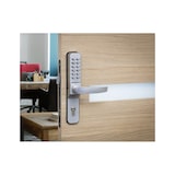 thumbnail of Verrou pour porte d'entrée avec béquille double pour serrure à encastrer entr'axe 70