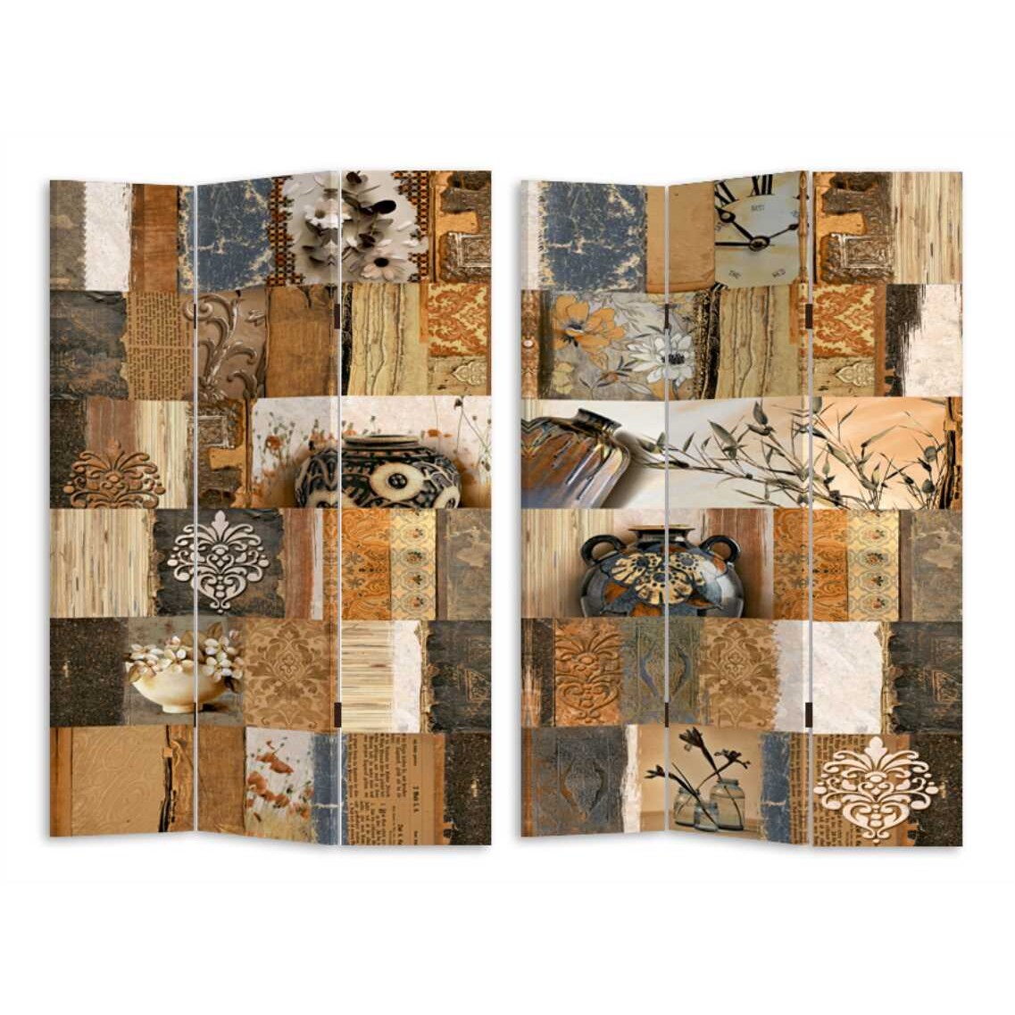 Vacchetti Paravento stampa 3 ante decoupage cm120,6x2,5h180