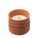 thumbnail of LED Solar Windlicht Wellenmuster Solar Kerze flackernd Tischleuchte terracotta