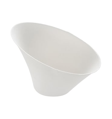 MONOUSO - Mini Tigela Cana de Açúcar Ovalada Branco 350ml 13x10,7x9,1cm (500 Uds)