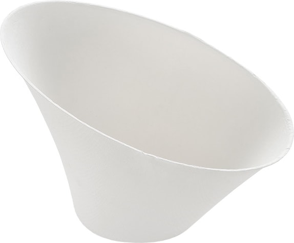 MONOUSO - Mini Tigela Cana de Açúcar Ovalada Branco 350ml 13x10,7x9,1cm (500 Uds)