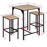 thumbnail of tectake Bartafelset Inverness - Industrieel licht hout, eiken Sonoma - 404363