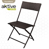 thumbnail of Conjunto de mesa e cadeiras de terraço dobrável de vime Aktive
