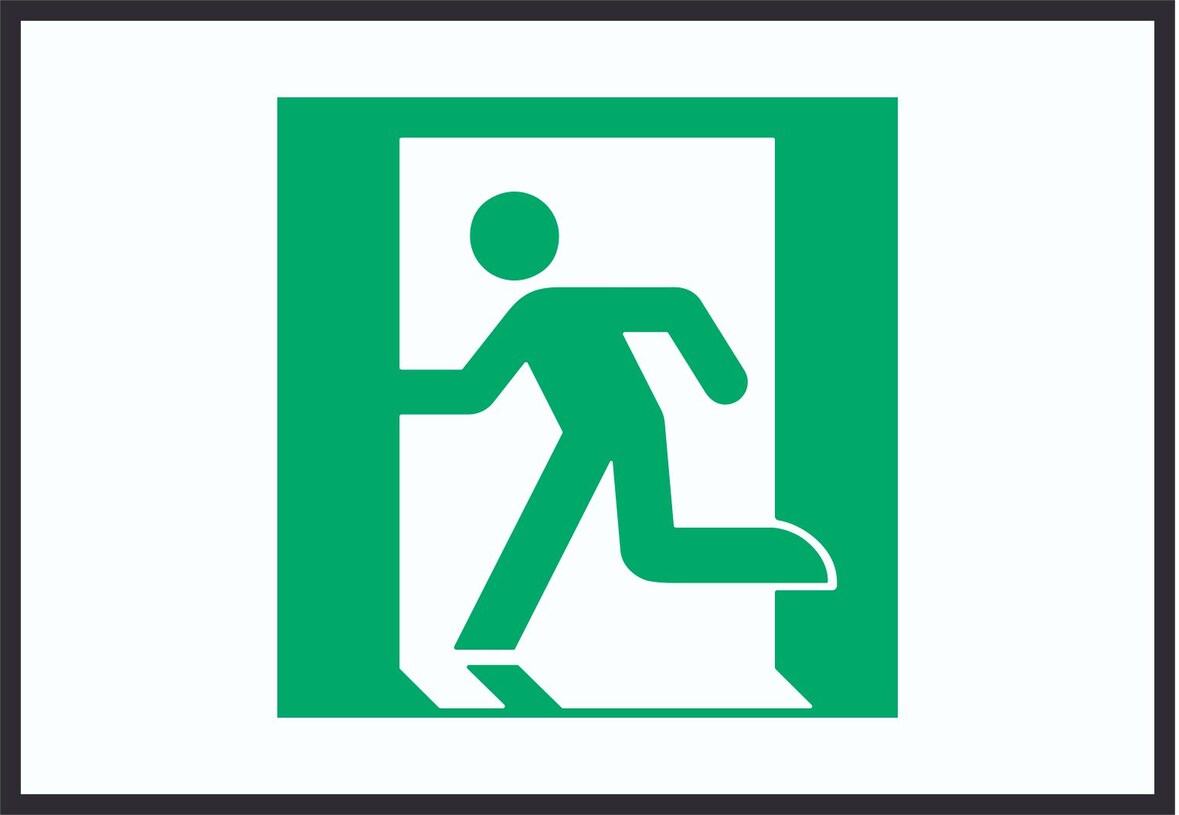 Rettungsweg links Symbol A4 (210x297mm) Schild