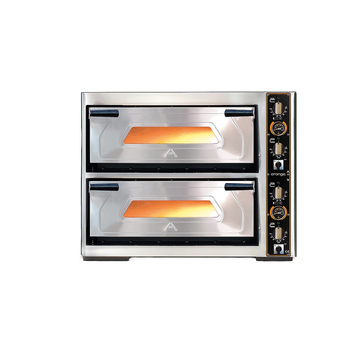 orange Pizzaofen, 2 Kammern, 6x Ø30 cm, 12 kW, 400 V