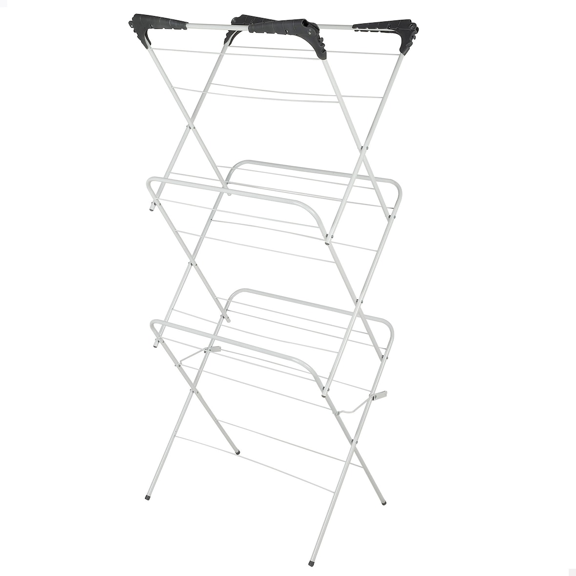 Max Home Cavalete de roupa dobrável de 3 alturas 61x44x138 cm com barra amovível