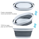 thumbnail of Intirilife faltbarer Wäschekorb aus Kunststoff und Silikon - 61.5 x 44 x 27 cm - platzsparend mit Griffen - 36L