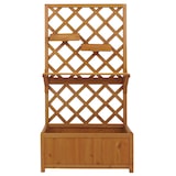 thumbnail of Canteiro elevado HWC-P68, plantador/caixa de flores treliça suporte treliça caixas suspensas madeira FSC® 135x70x30cm ~ natural