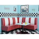 thumbnail of Americano Retro Eckbank | 204x204 cm | Dinerbank Set Rot & Weiß | Gastro Sitzbank mit Ecke