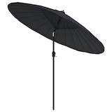 thumbnail of Sombrilla de jardín con palo de aluminio negro 270 cm