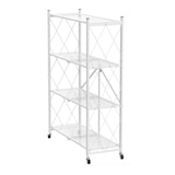 thumbnail of PROREGAL BERLINLODGE KLAP Étagère pliable avec roulettes, 4 étagères/compartiments, Blanc, Charge max. 200kg, HxLxP 127x72x34cm