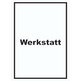 thumbnail of Werkstatt Schild mit Text Handwerk Reparatur hochkant A0 Rückseite selbstklebend