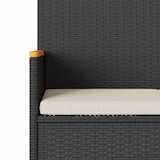 thumbnail of vidaXL Gartenbank 2-Sitzer mit Kissen und Tisch Schwarz Poly Rattan
