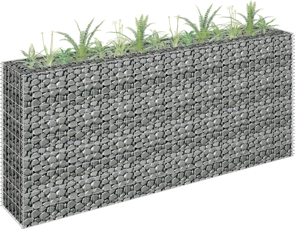 vidaXL Gabionen-Hochbeet Verzinkter Stahl 180×30×90 cm