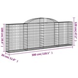 thumbnail of vidaXL Gabionen mit Hochbogen 3 Stk. 300x30x100/120cm Verzinktes Eisen