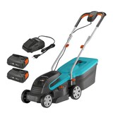 thumbnail of Gardena PowerMax Rasenmäher mit Radantrieb Akku Schwarz, Blau, Orange