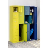 thumbnail of Bisley Garderobenschrank Office mit Schloss aus Stahlblech, 2 Fächer - Spind abschließbar für Sportzeug, Kleidung & Co. - Tiefe: 45,7 cm - Farbe: