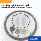 thumbnail of Exquisit Turmventilator, Stand-Ventilator, 45 Watt, 3 Geschwindigkeiten, 120 Min Timer, 90° Oszillation, 77 cm Höhe, VS 34570 we