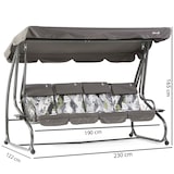 thumbnail of Balancelle 4 places MIZAR XL inclinable et transformable en lit, structure en métal, toit réglable en polyester imperméable (Gris Matrix)