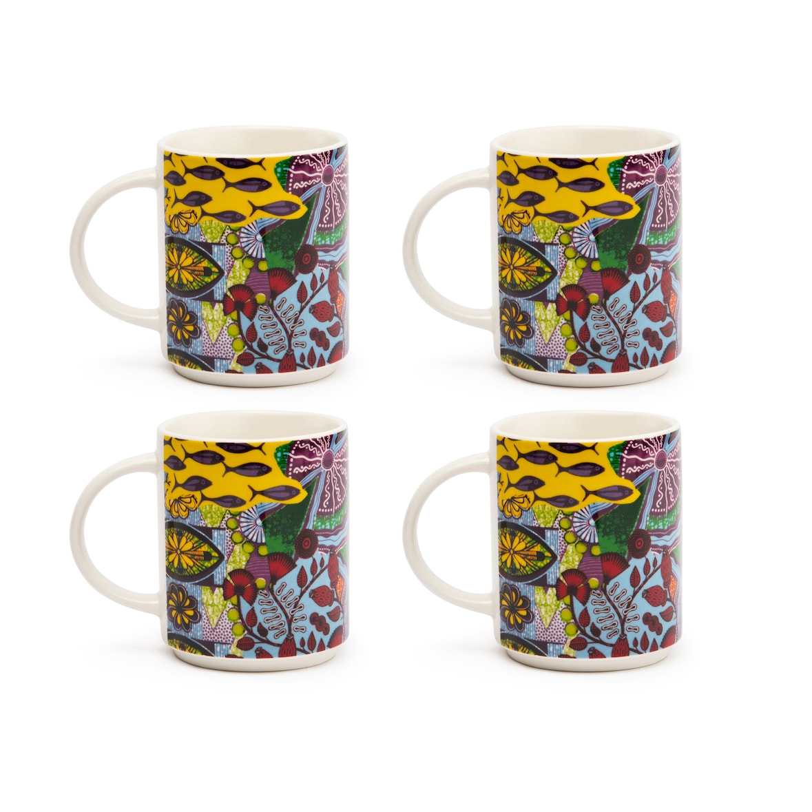 Excelsa Set Von 6 Mugs Afrika Porzellan 30 Cl Bunt