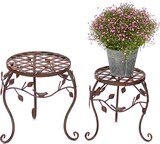 thumbnail of DanDiBo Blumenhocker Metall Braun 2er Set Blumenständer 93992 Blumensäule Antik Pflanzenständer Pflanzenhocker